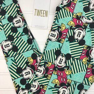 Lularoe Disney Tween Mickey Mouse Leggings BRAND NEW Green stripe petite womens